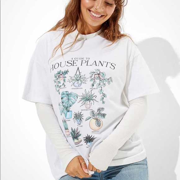 American Eagle Outfitters Tops - American Eagle “A Guide to House Plants” Oversized Tee
